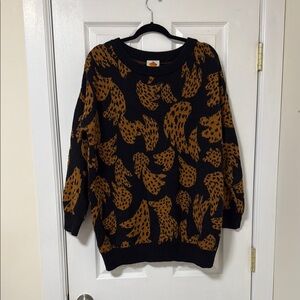 Farm Rio Black and Brown Patterned Sweater